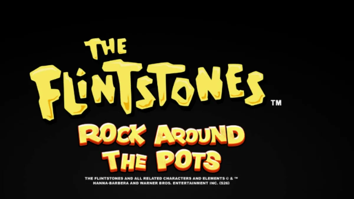 The Flintstones: Rock Around The Pots slot machine interface featuring Fred and Barney
