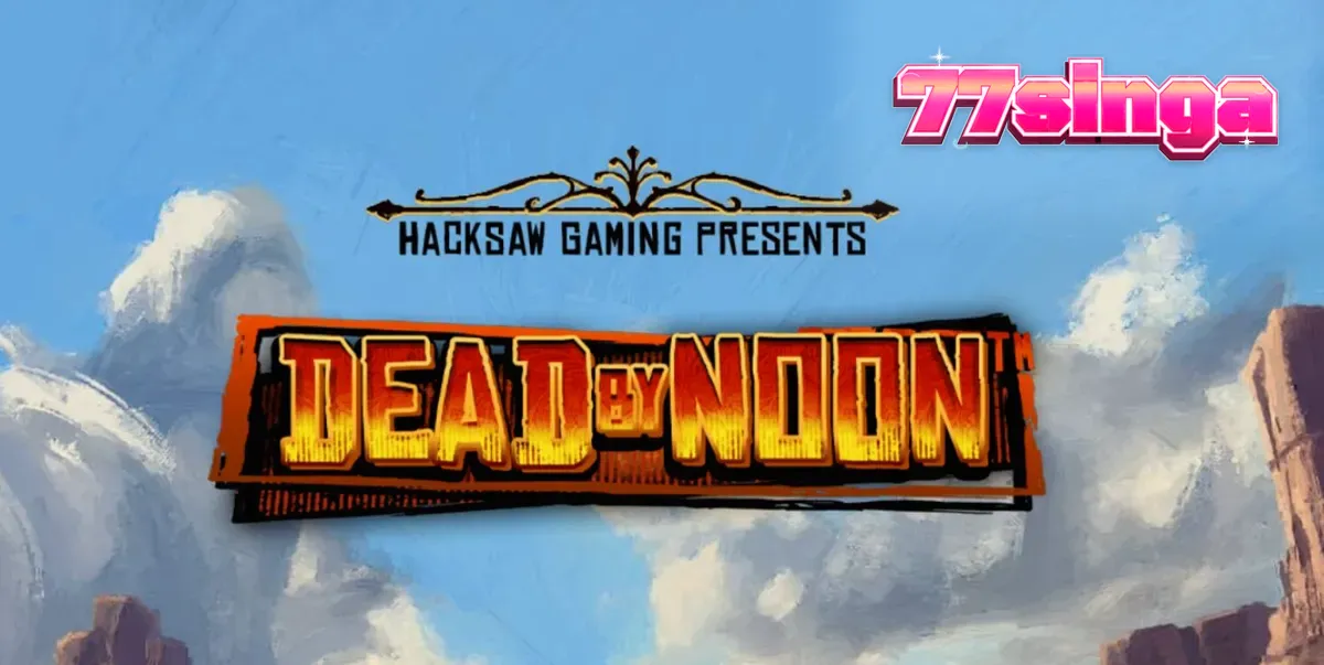 Tampilan visual slot Dead by Noon dengan latar belakang kota Wild West yang mencekam